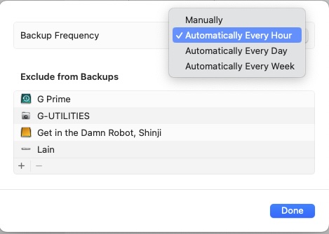 Search backup archives and restore data in Apple Time Machine