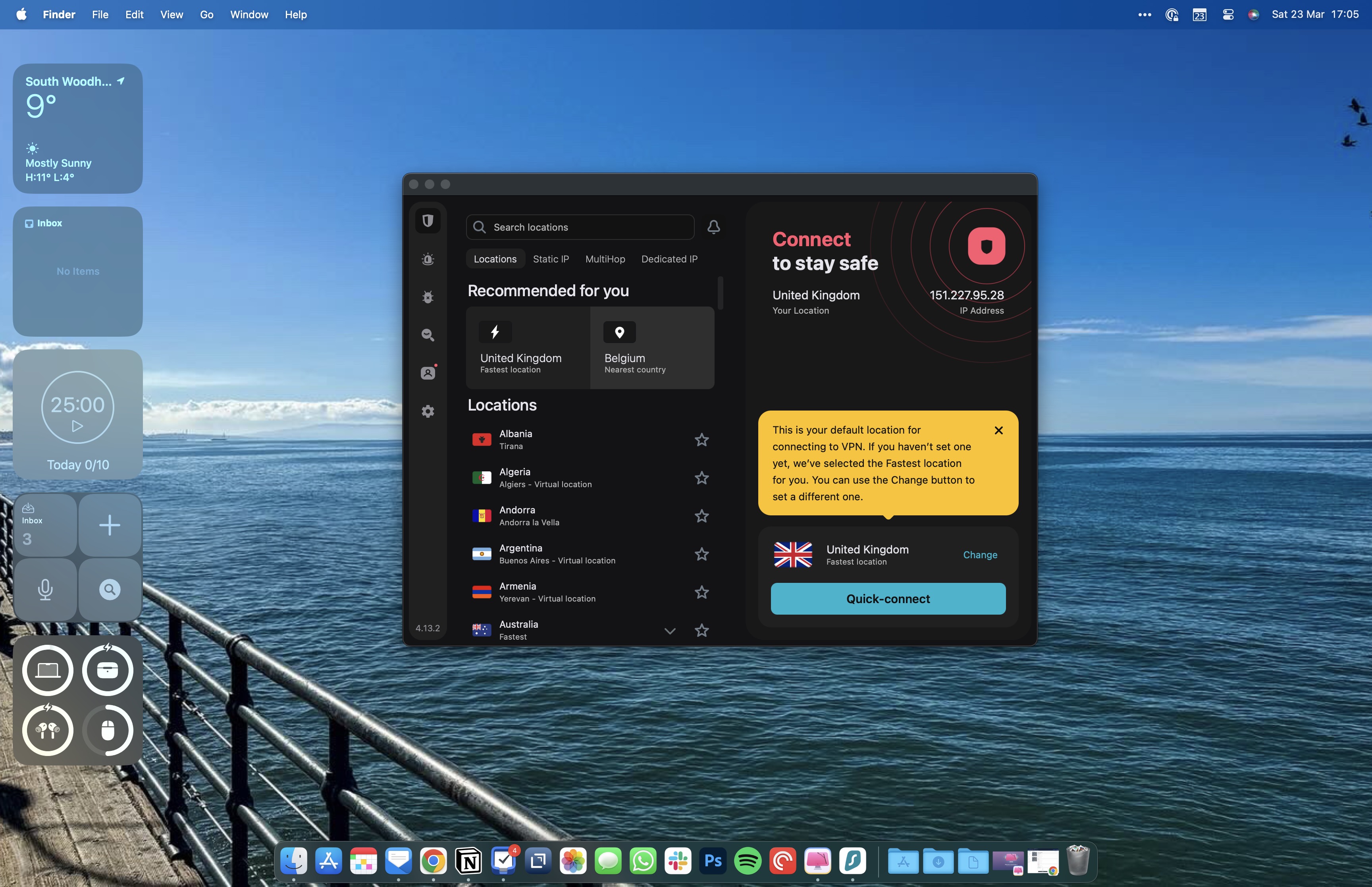 SurfShark VPN Start Screen