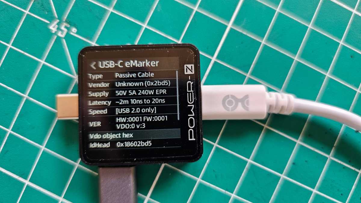 We examine the cable's eMarker if it has one