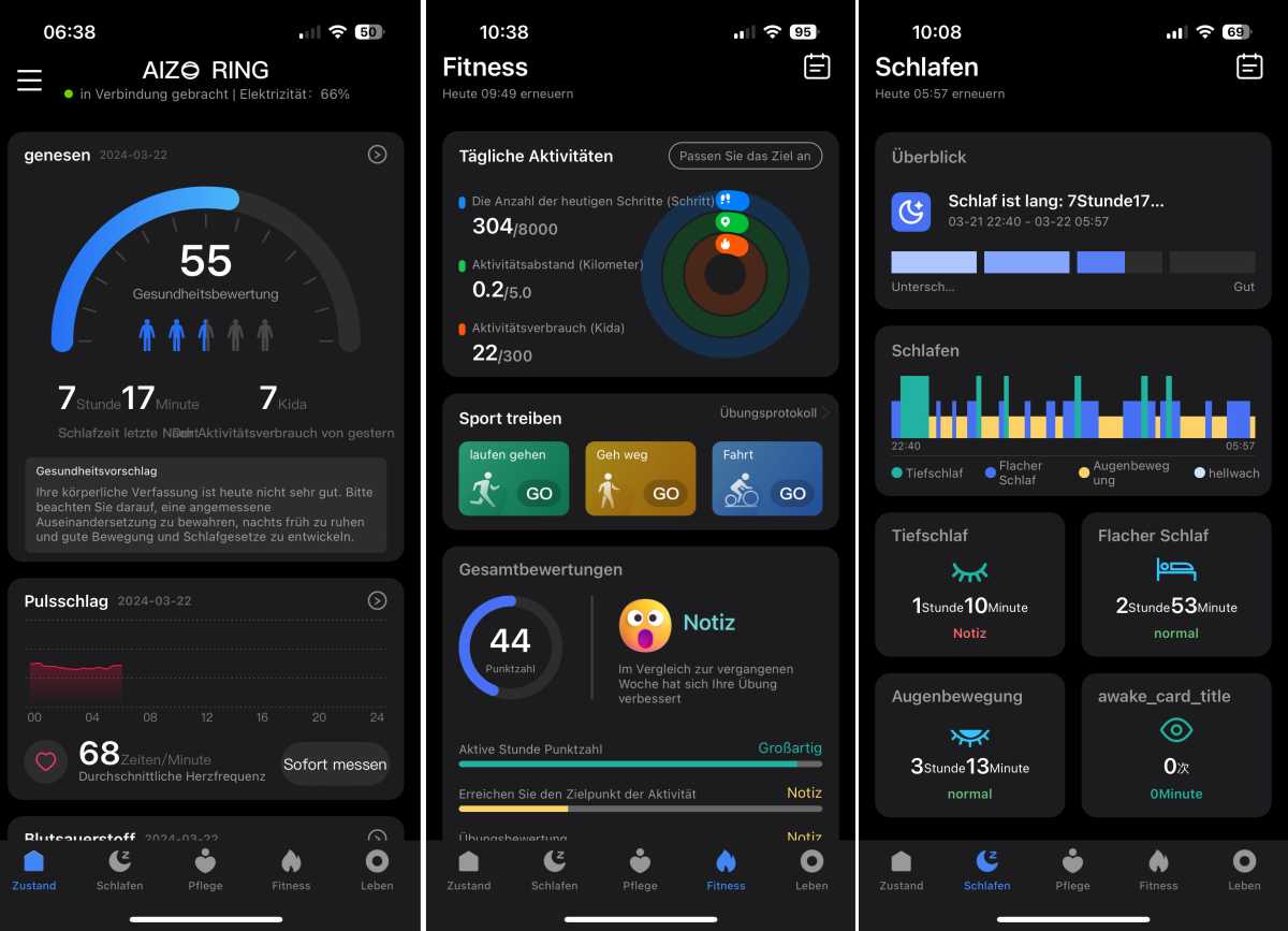 Fitness und Schlaf im Aizo Ring