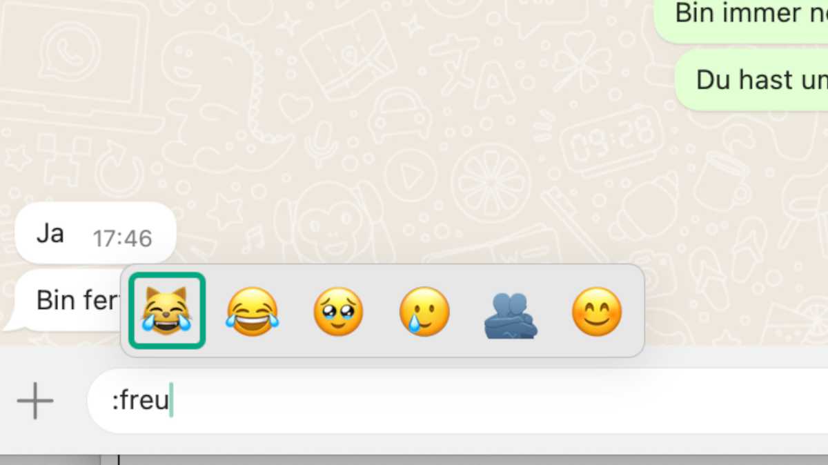 Emojis in Whatsapp Desktop App eingeben