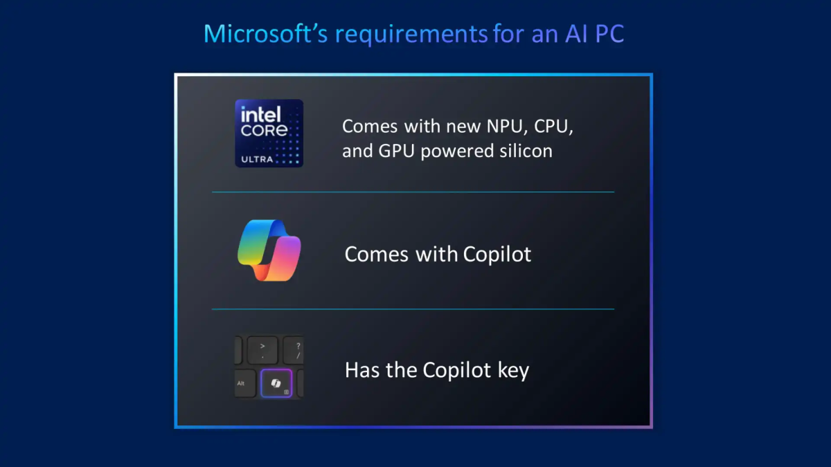 AI PC requirements from Microsoft