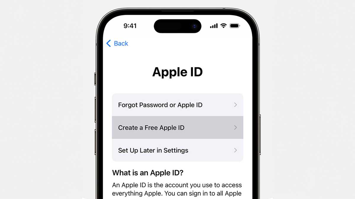 iOS 17 create Apple ID