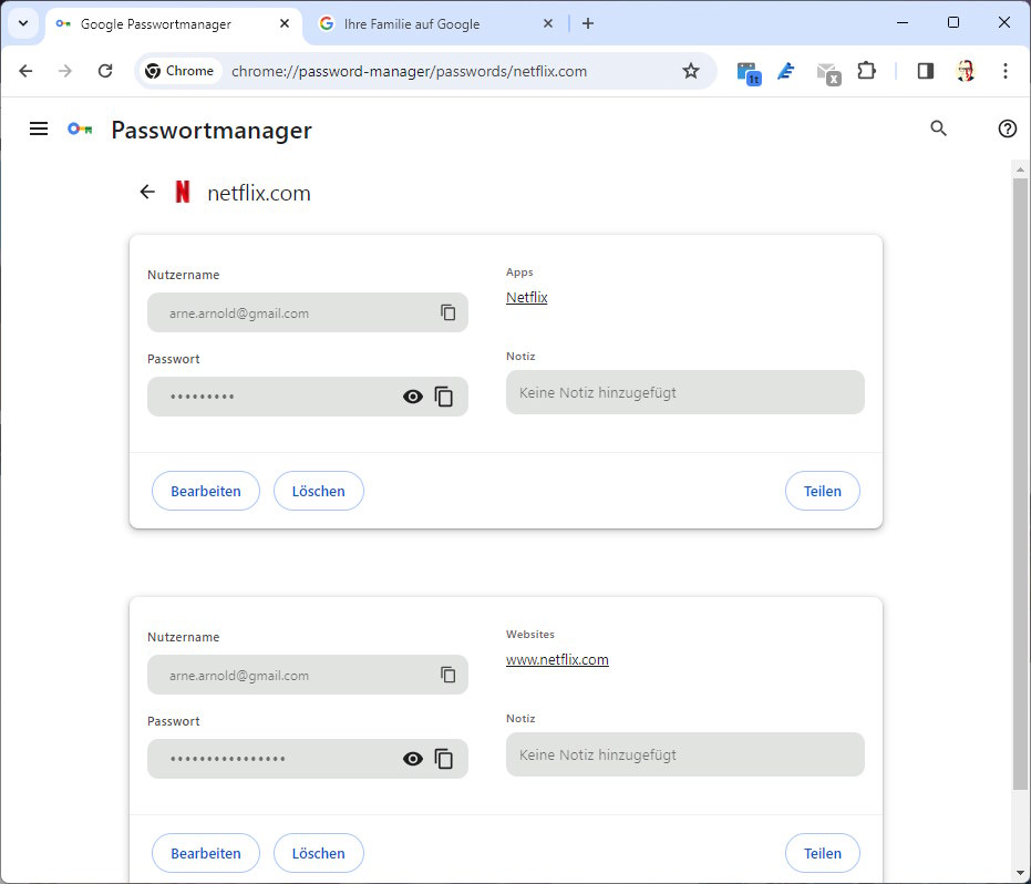 Google Passwortmanager