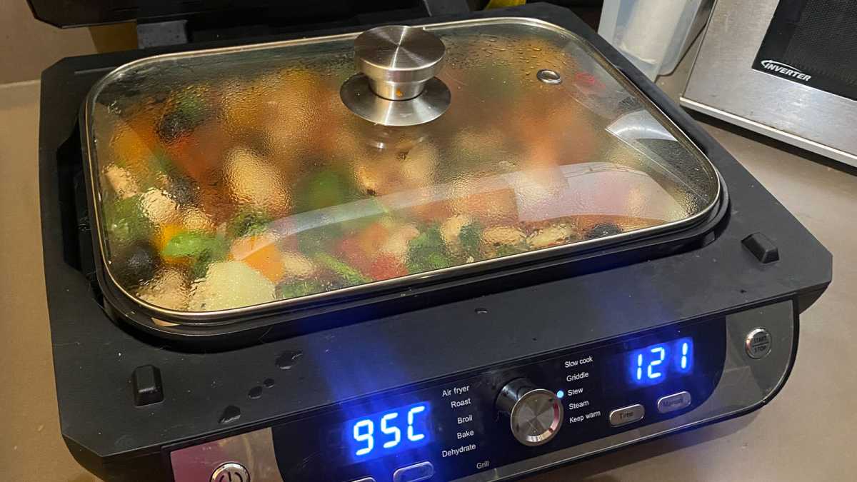 Stew cooked under the glass lid of the ProCook