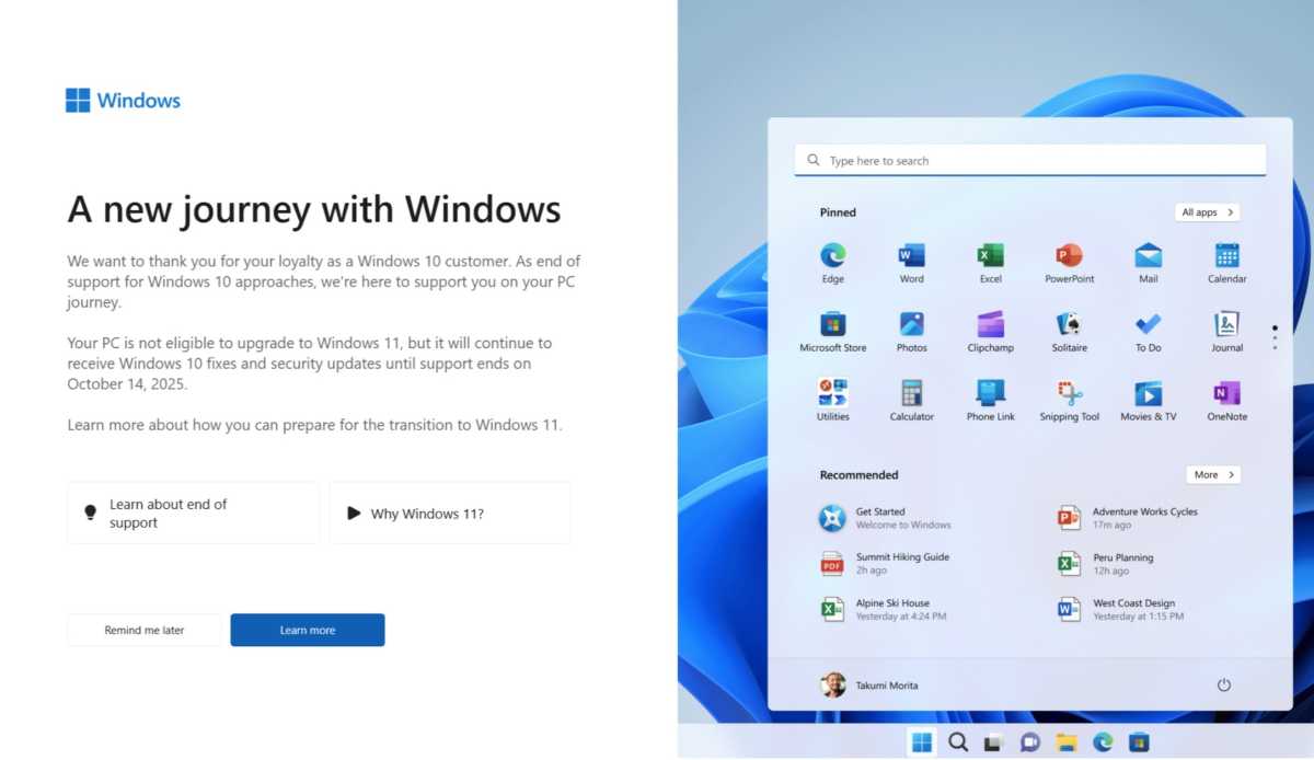 Windows 10 to Windows 11 upgrade ad