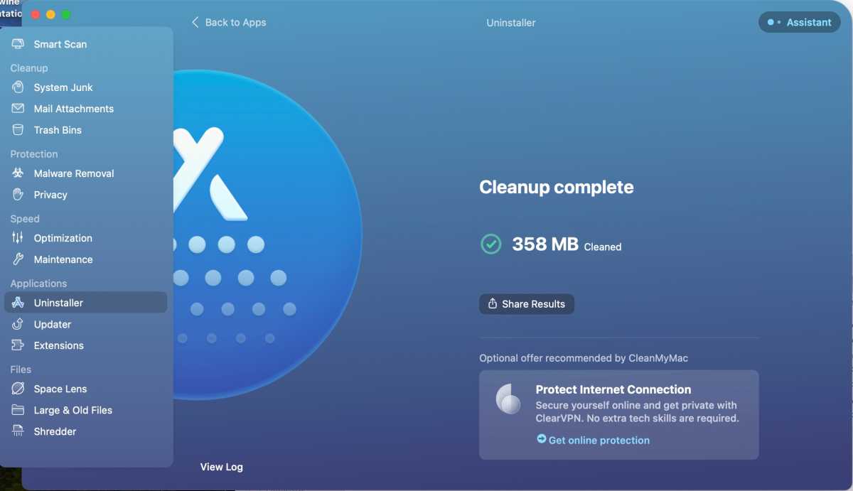 Removing an app with CleanMyMac X’s Uninstall module