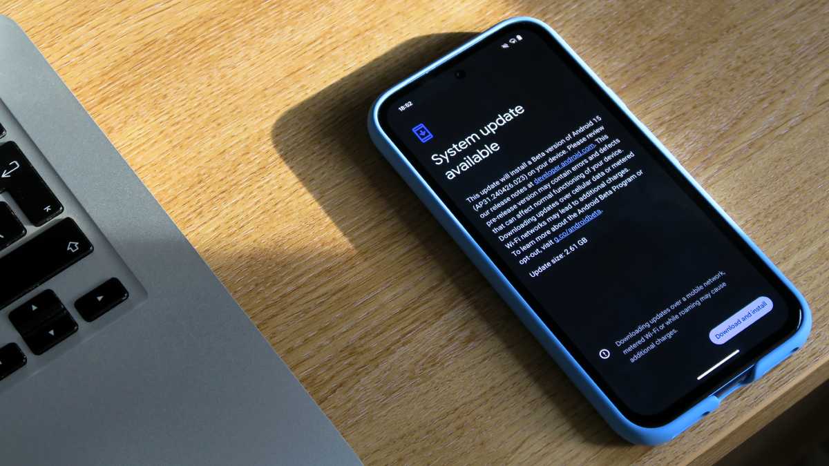 Android 15 Beta Pixel 8a download screen