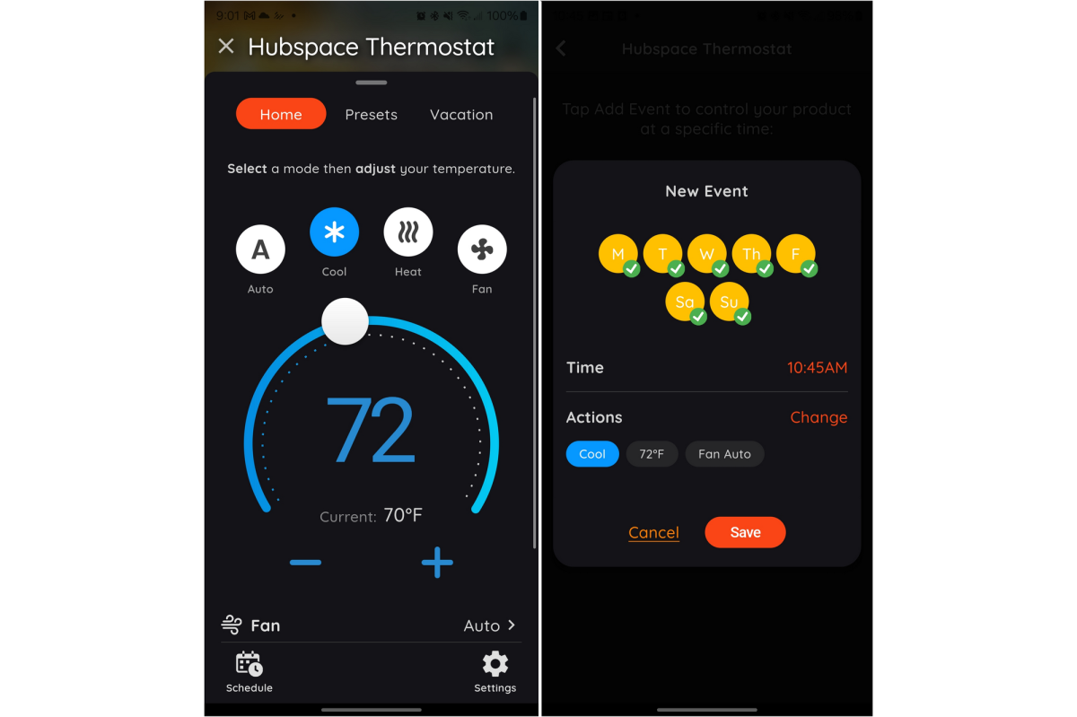Hubspace app for thermostat