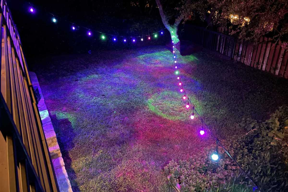 Nanoleaf string lights in yard