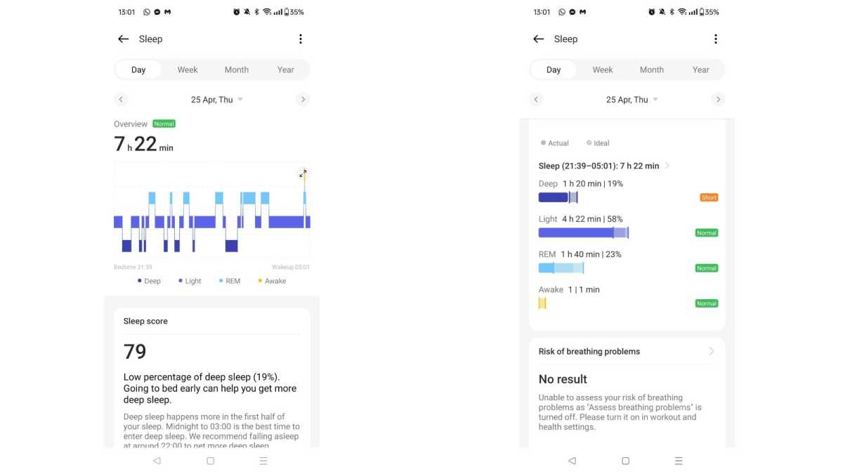 OnePlus Watch 2 sleep data