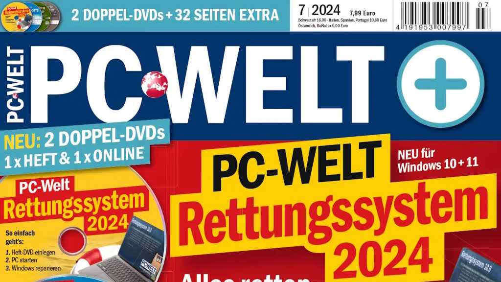 Image: PC-WELT 7/2024 jetzt am Kiosk: PC-WELT Rettungssystem 2024