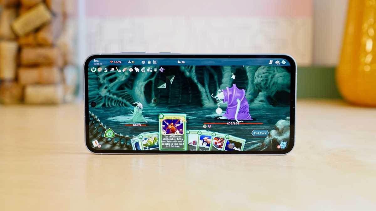 Samsung Galaxy A55 5G front landscape game