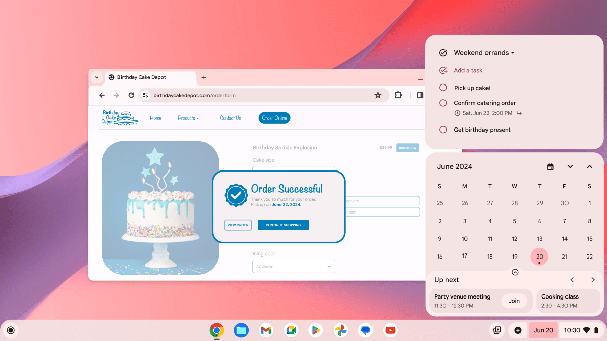 Google Tasks in the taskbar on Chromebooks