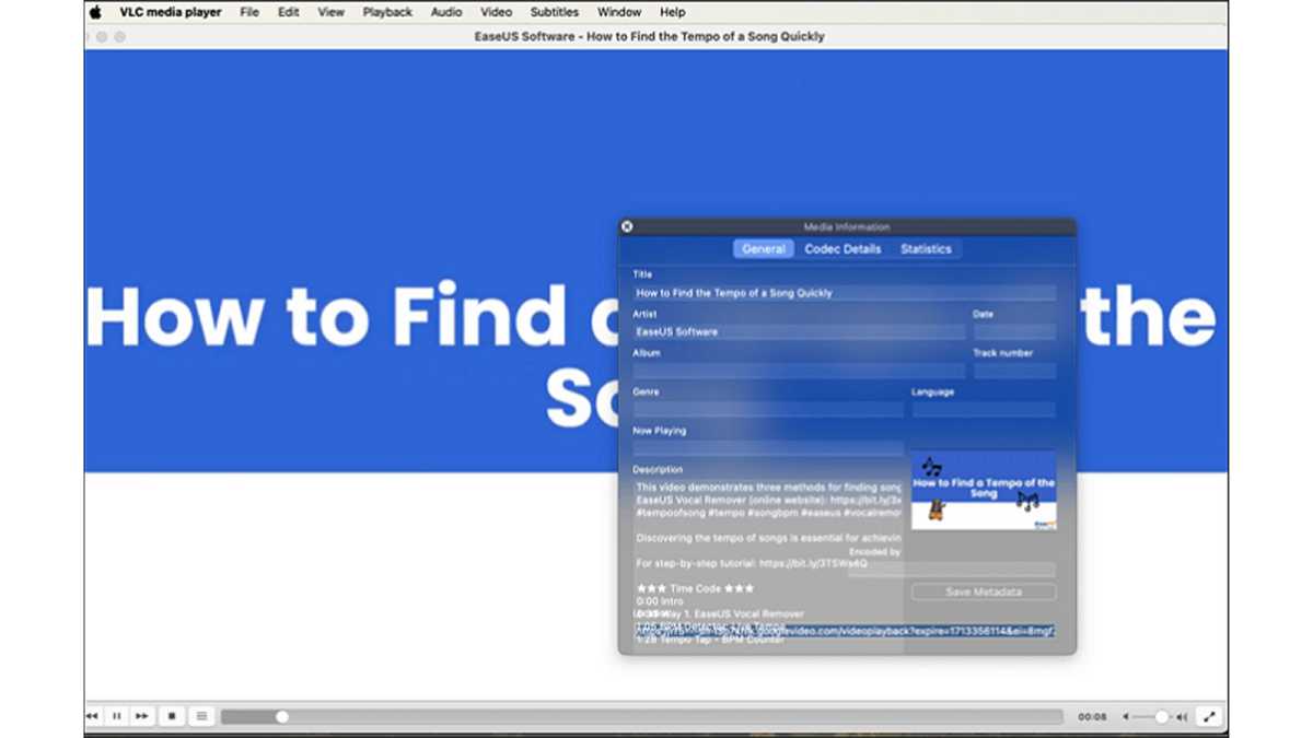 Screengrab of converting software