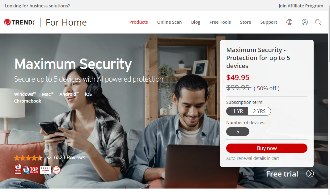 Trend Micro Maximum Security pricing (May 2024)