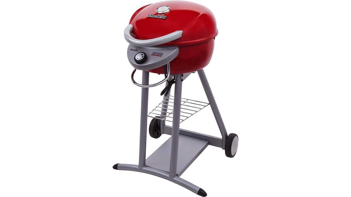 Char-Broil Patio Bistro electric grill in fire engine red