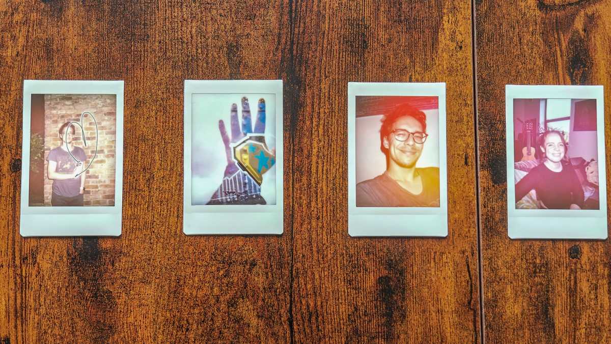 Prueba de luz Instax Mini 99, doble exposición, fuga de luz y filtros magenta