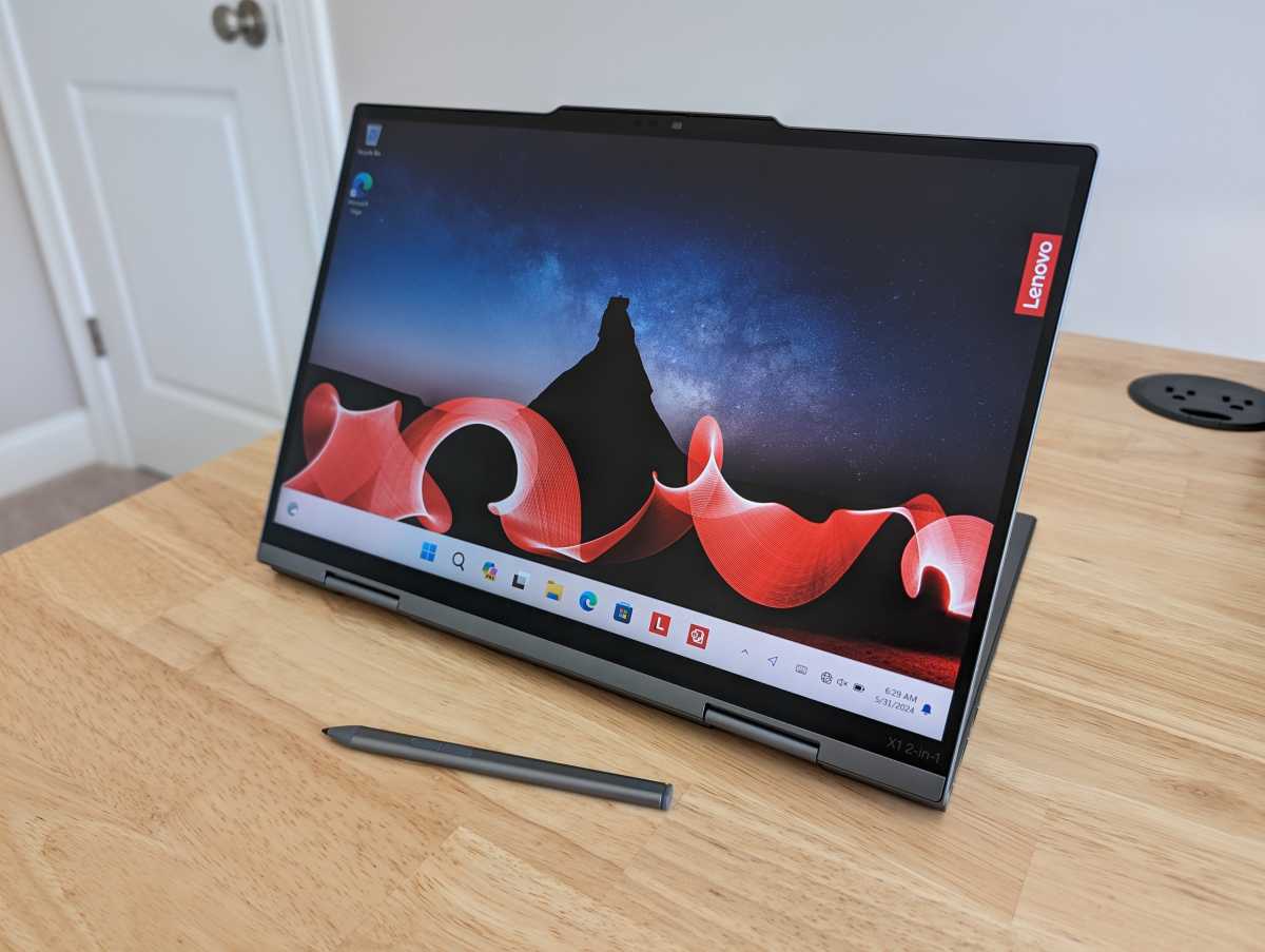Lenovo ThinkPad rotated with pen