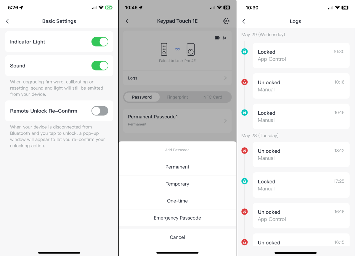 SwitchBot Lock Pro app screenshots
