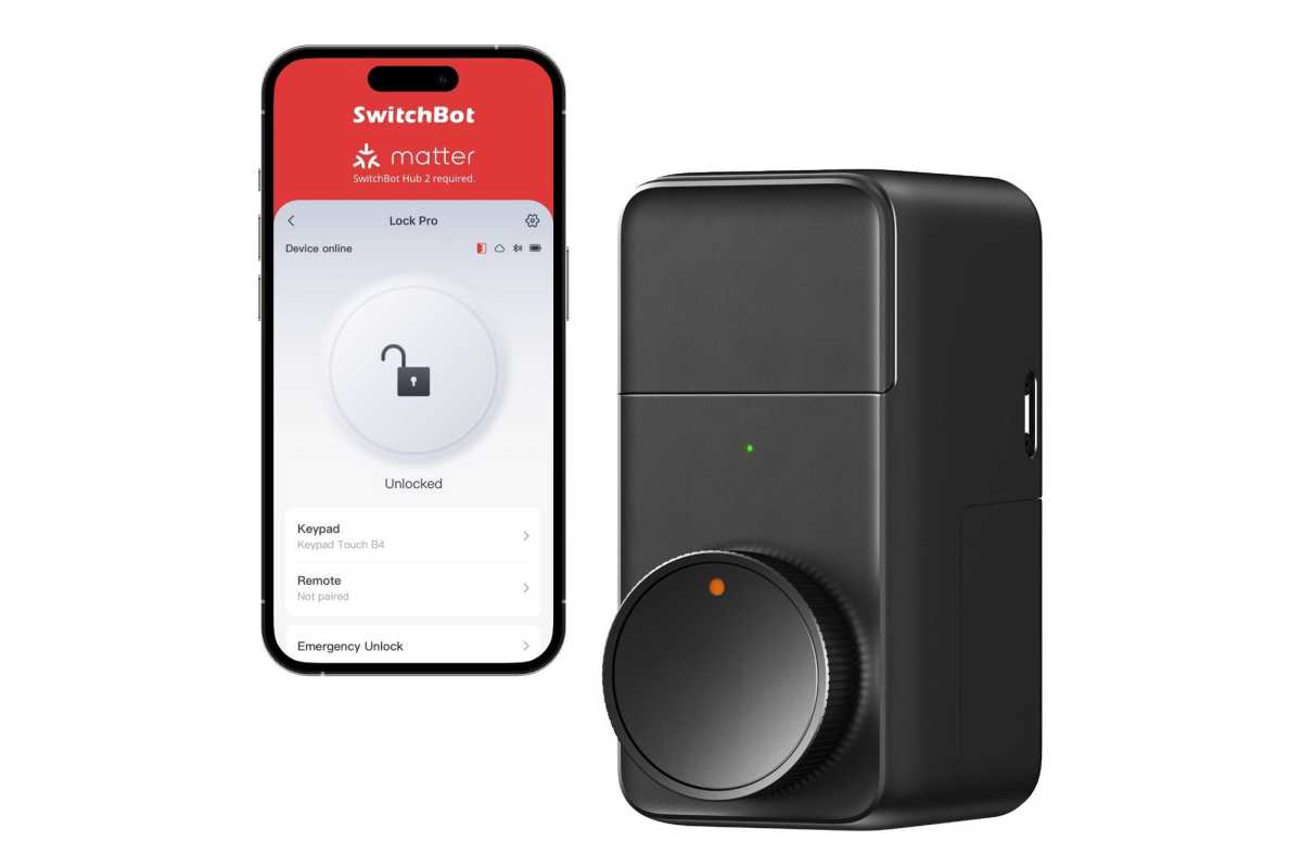 SwitchBot Lock Pro with mobile phone