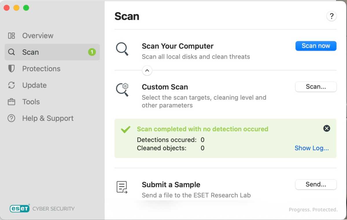 The Scan menu within ESET Home Security Premium