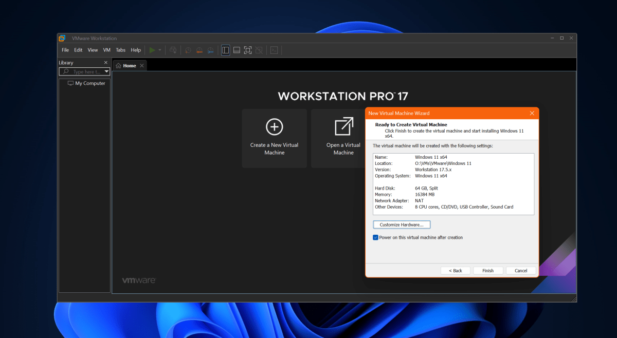 VMware Workstation 17 - Neue VM Hardware