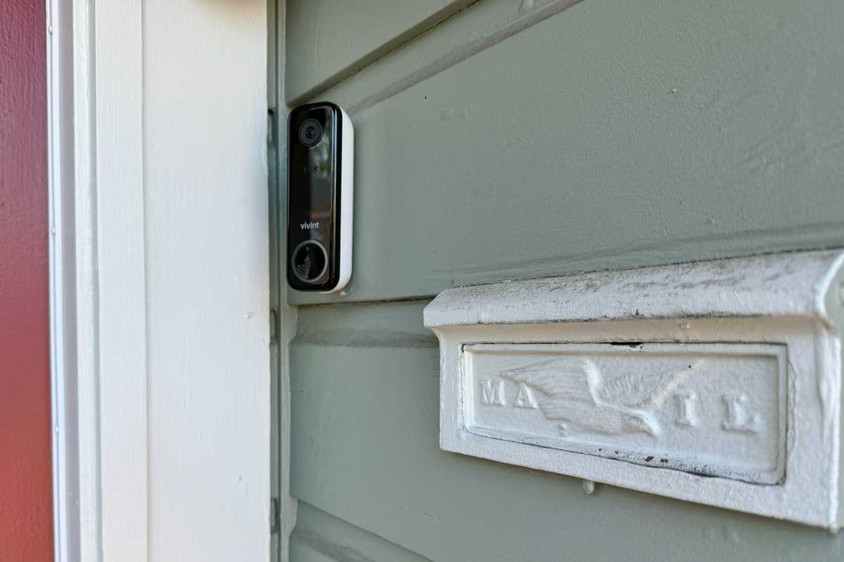 Vivint Video Doorbell Pro installed at a front door