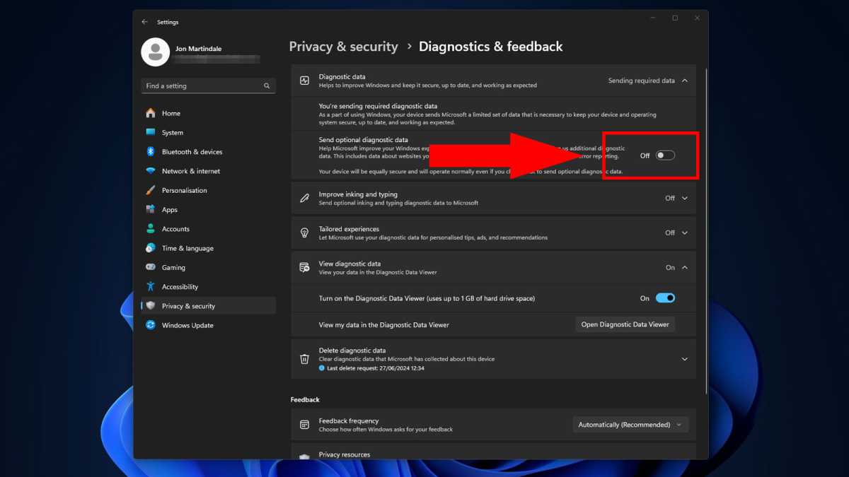 Windows 11 privacy data tracking browsing history