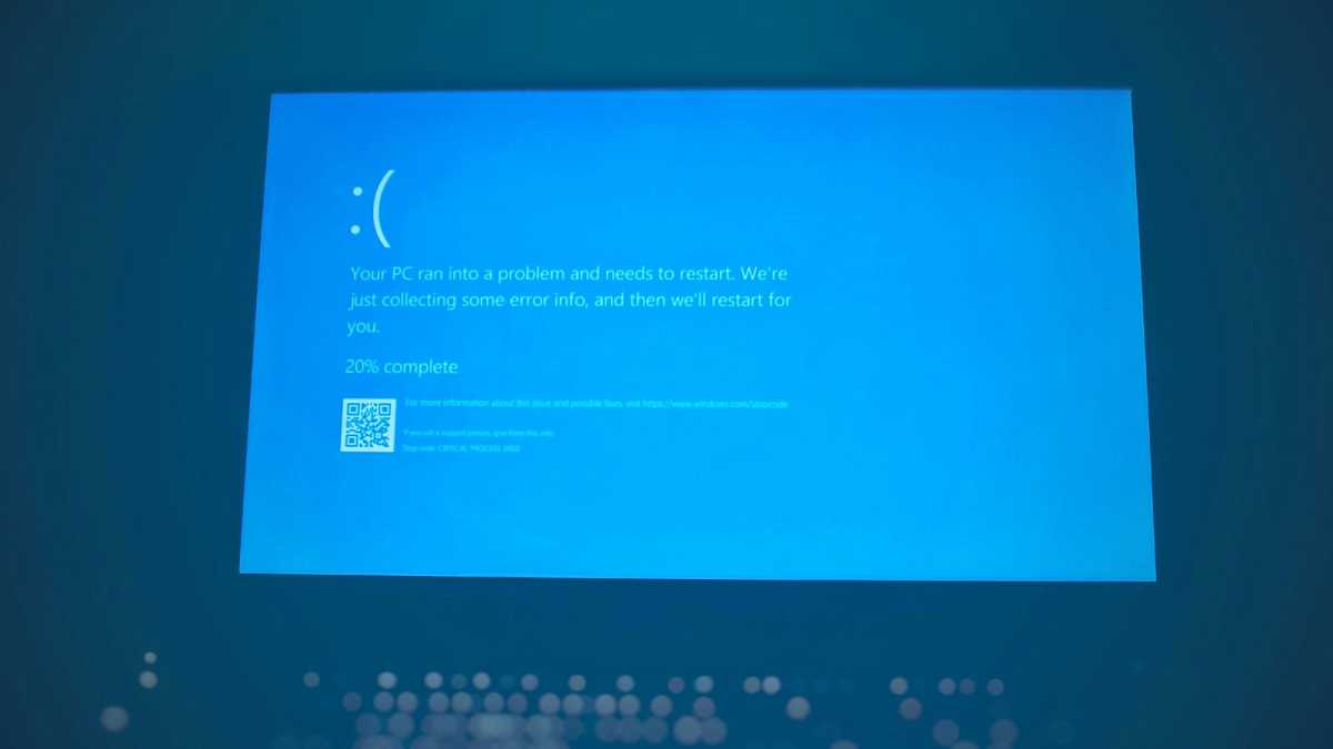 Windows PC crash blue screen of death