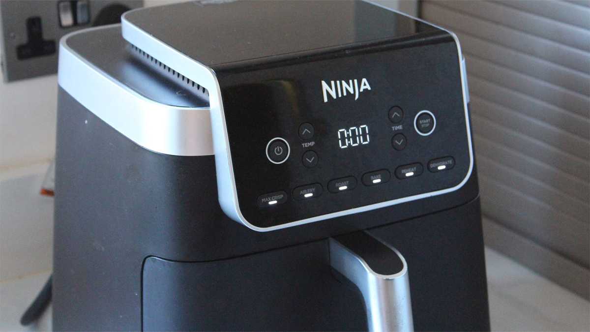 Close-up of a Ninja air fryer digital display
