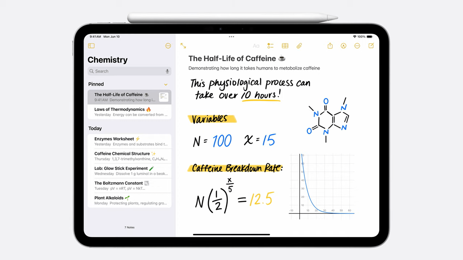 iPados 18 graphs in math notes