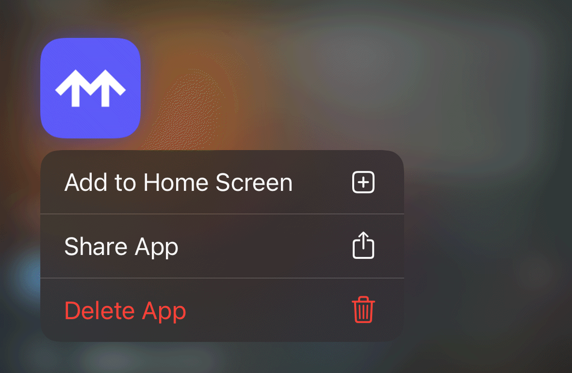 iOS add to Home Screen