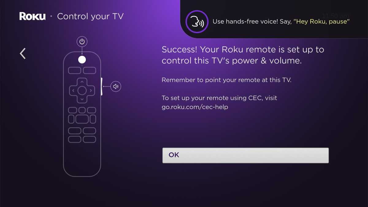 Roku hands-free control