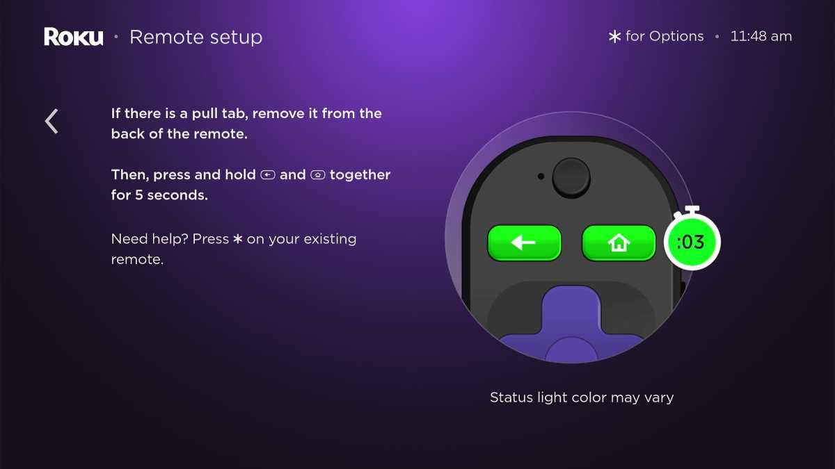 Roku remote pairing process