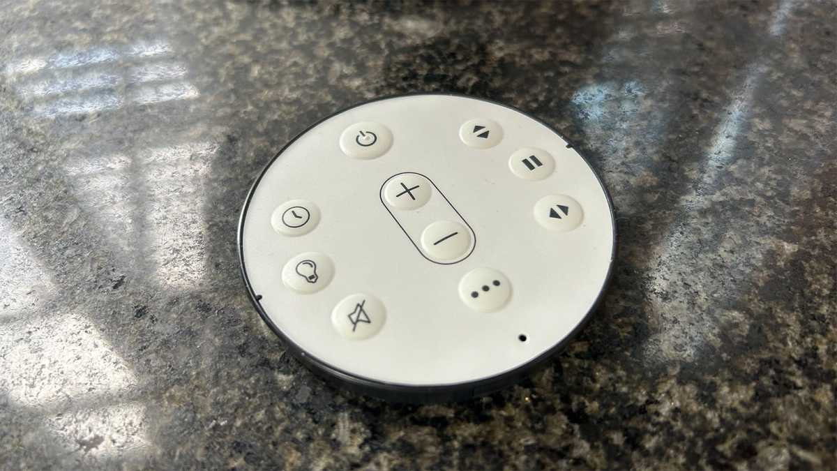 Sefte remote control on a granite surface