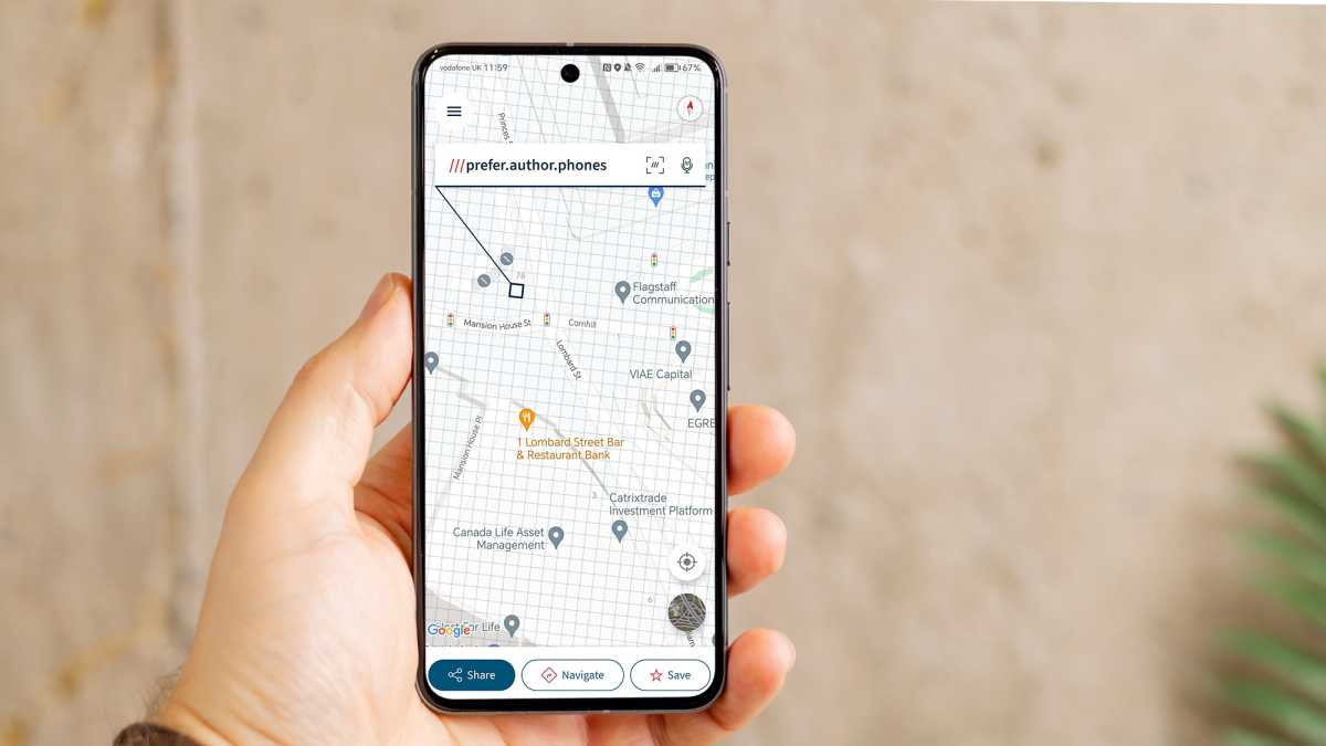 What3words app on an Android phone