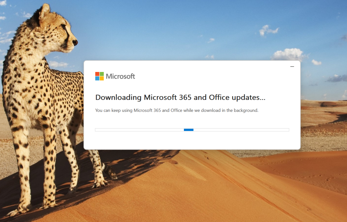 Downloading Microsoft 365 and Office updates message