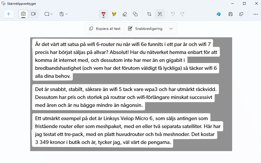 Gör bilden till text