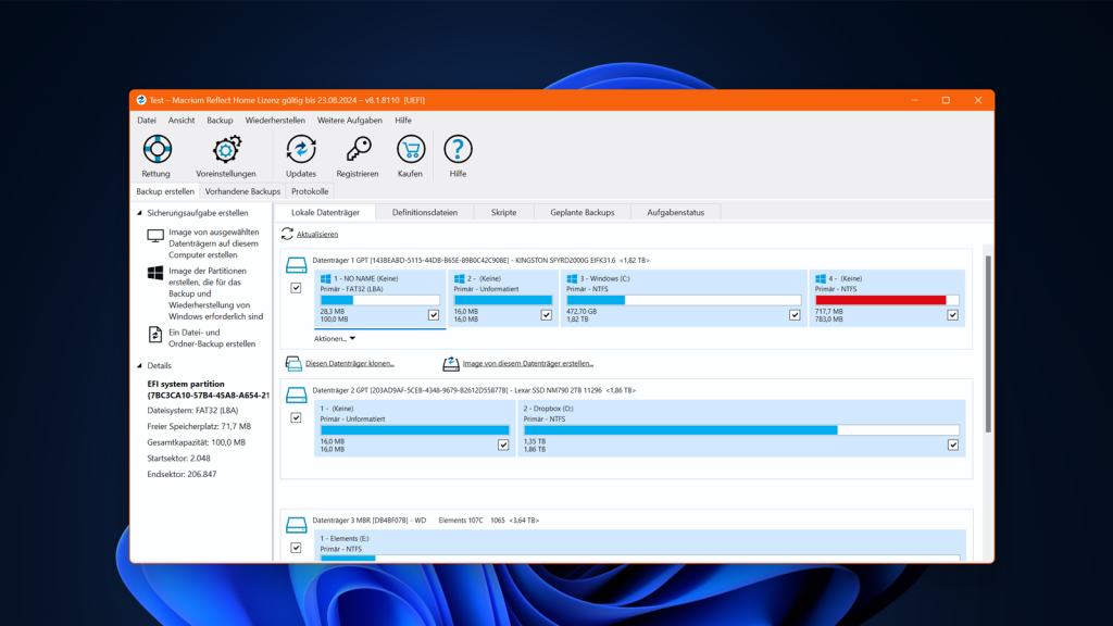 Image: Macrium Reflect Home 8 im Test: Ein starkes Imaging- und Backup-Programm