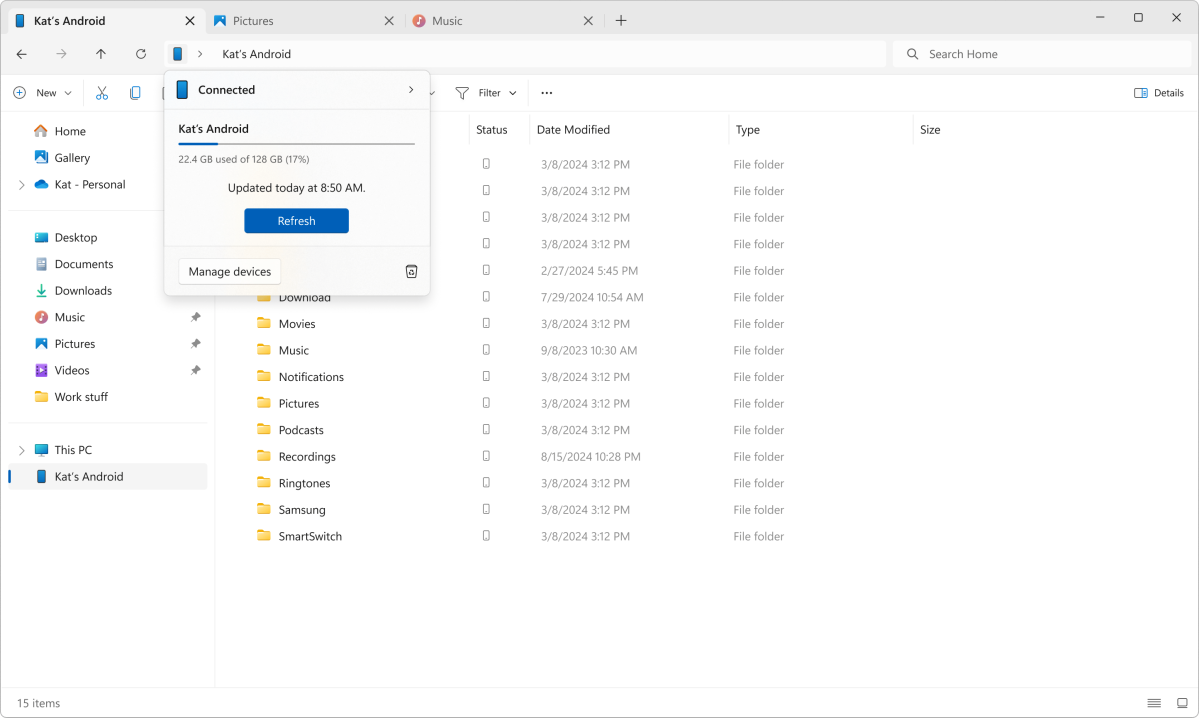 Windows 11 now lets you access Android phones via File Explorer