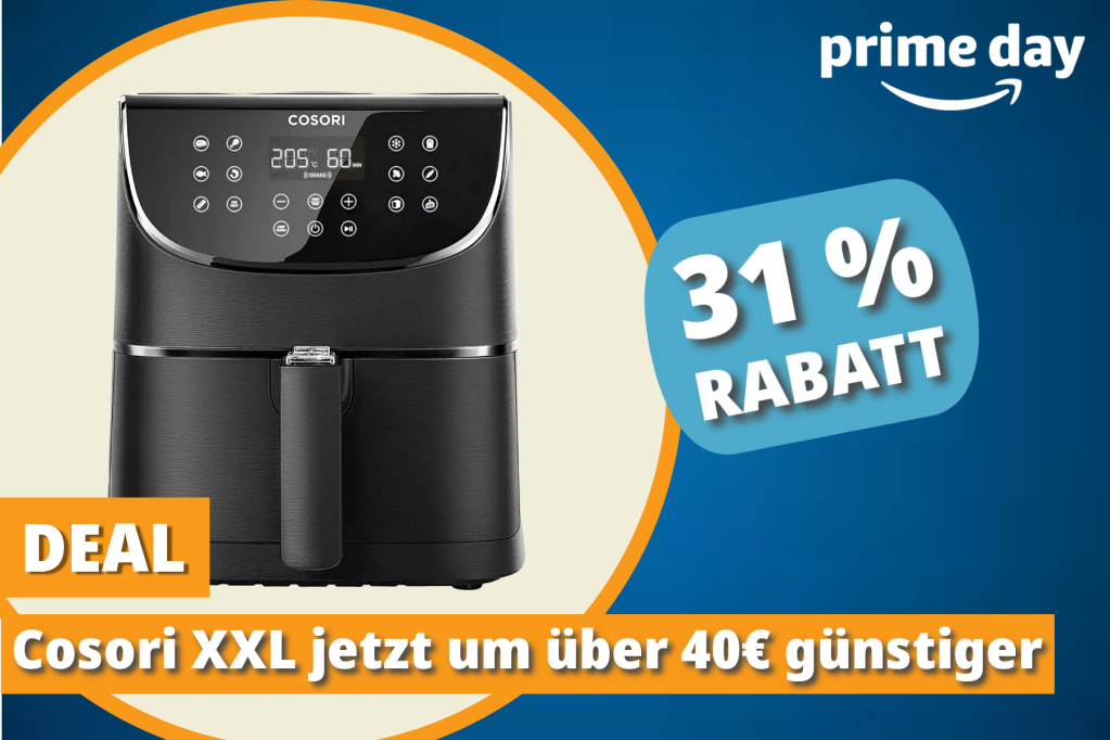 Image: Prime Day: Cosori XXL Topseller-HeiÃluftfritteuse Ã¼ber 40 Euro gÃ¼nstiger bei Amazon