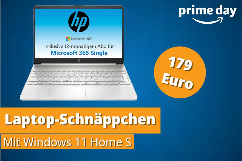 Image: Nur 179 Euro: HP Laptop 15 inklusive Windows 11 und Office 365