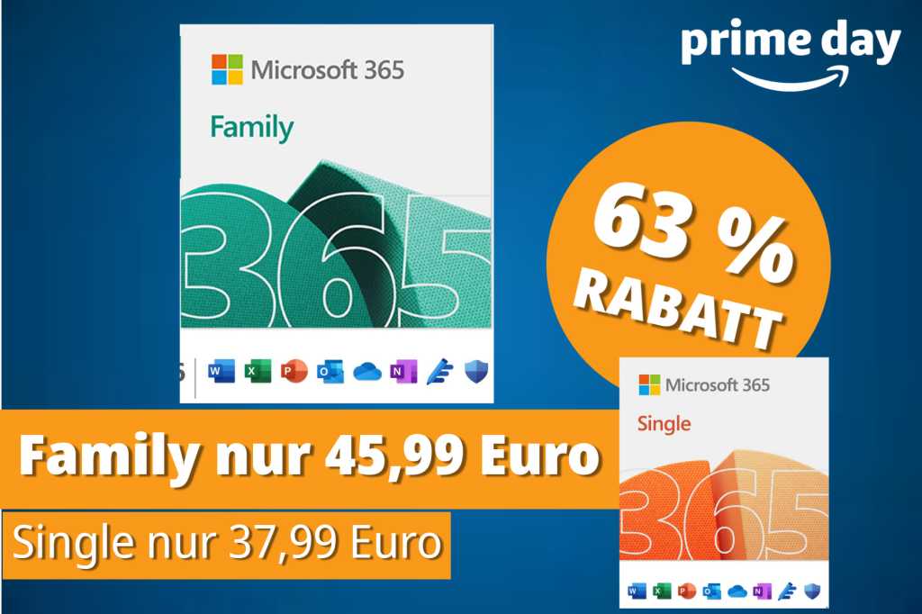 Image: Microsoft Office: Jetzt gÃ¼nstiger als am Prime Day â Microsoft 365 Family zum Prime-Day-Preis auch ohne Prime-Abo