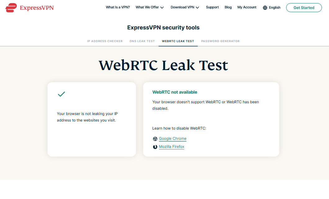 WebRTC leak test