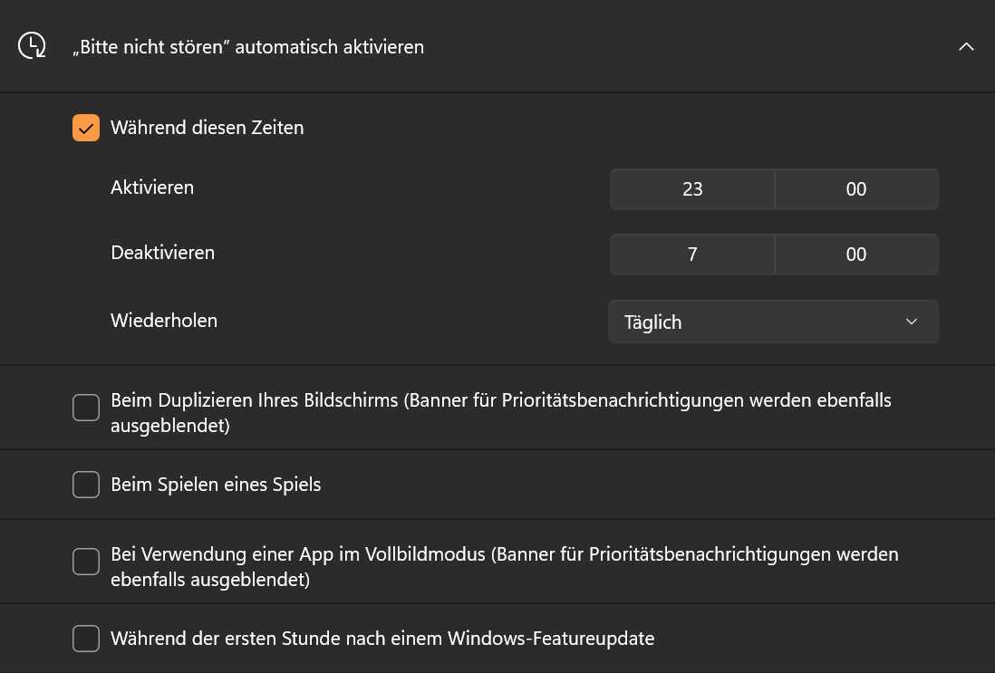 Windows-Tipps - Bitte nicht stören automatisch