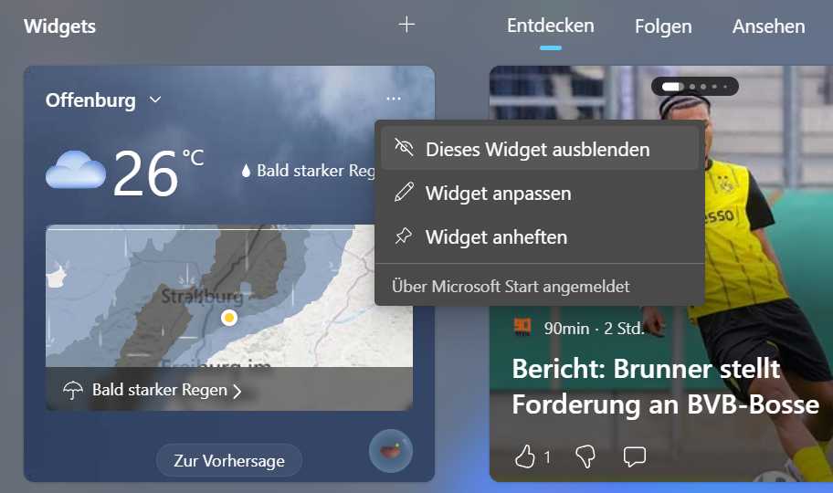 Windows-Tipps - Windgets ausblenden