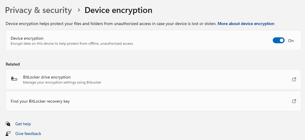 Windows figure encryption