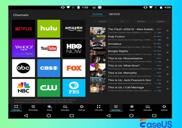 PlayOn Cloud DVR app interface