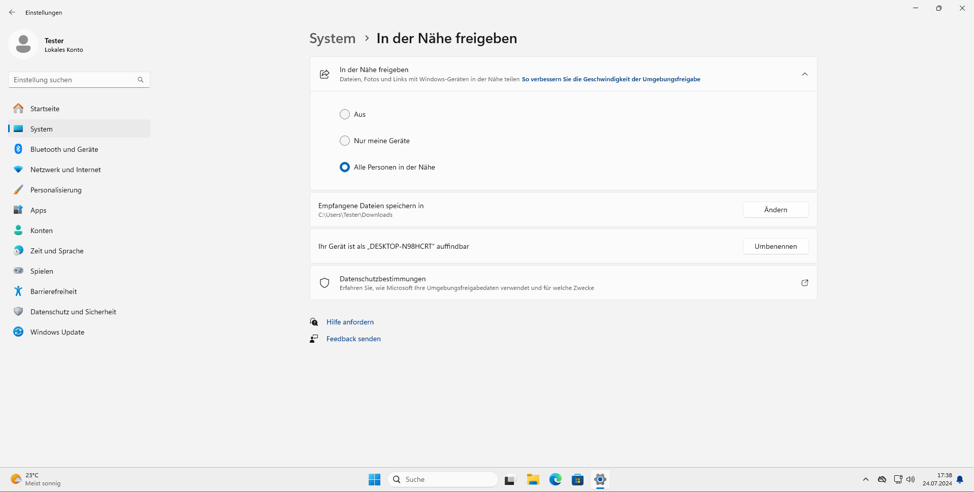 Nearby Share Windows 11